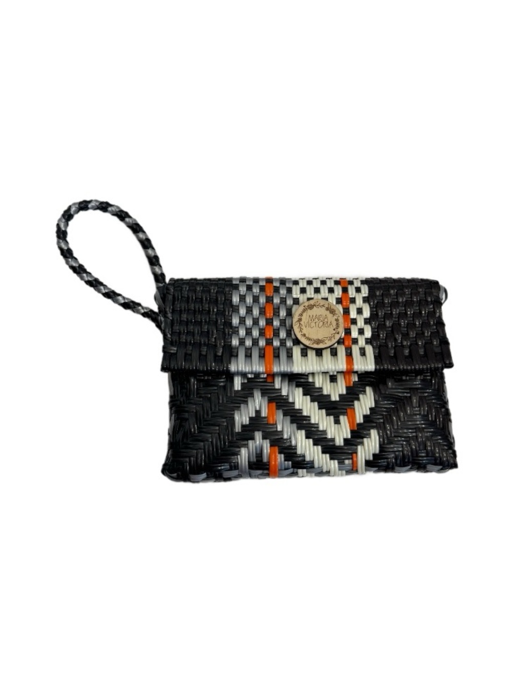 MARIA VICTORIA Handcrafted Artisan Made PVC Wristlet Clutch Bag Made in Mexico